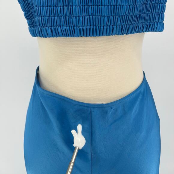 A.L.C Blue Blakely Satin Midi Dress – Size 10 – Good Condition - Picture 6 of 10